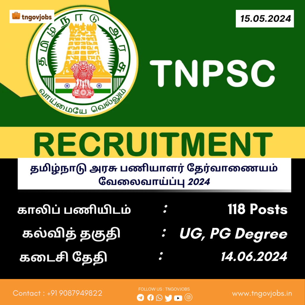 TNPSC CTS Recruitment 2024 118 Posts; Apply Now!