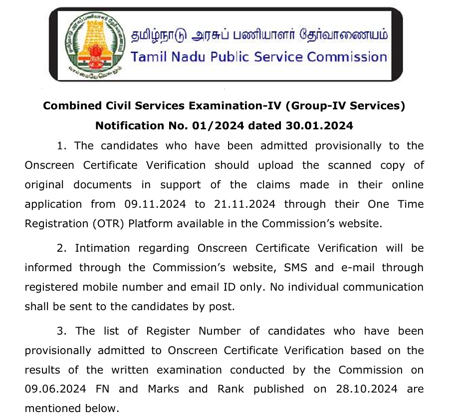 TNPSC group 4 result