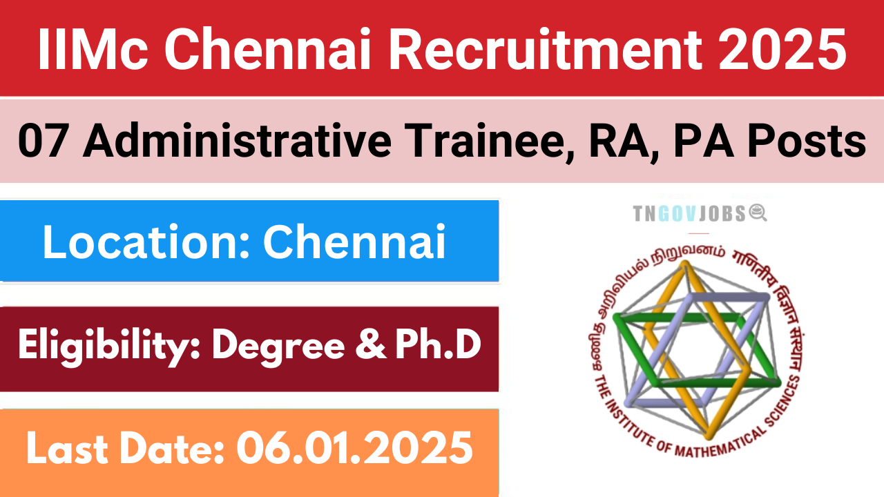 IMSC Chennai Recruitment 2025