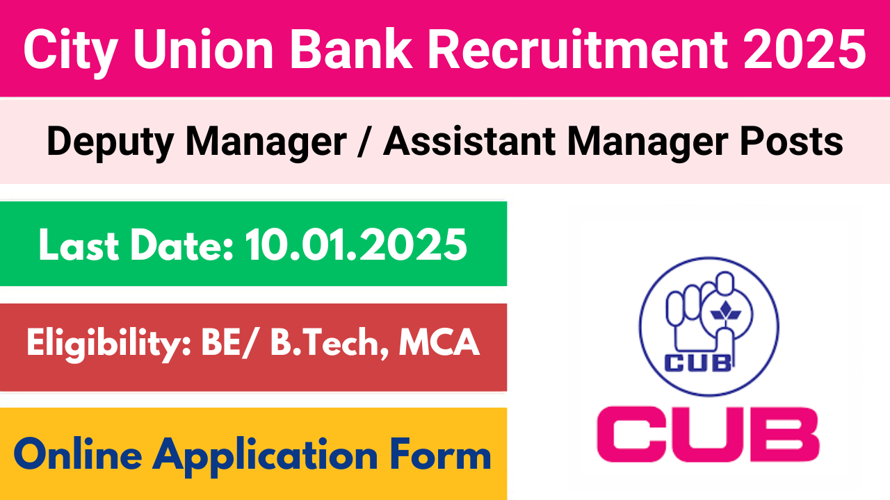 City Union Bank Recruitment 2025