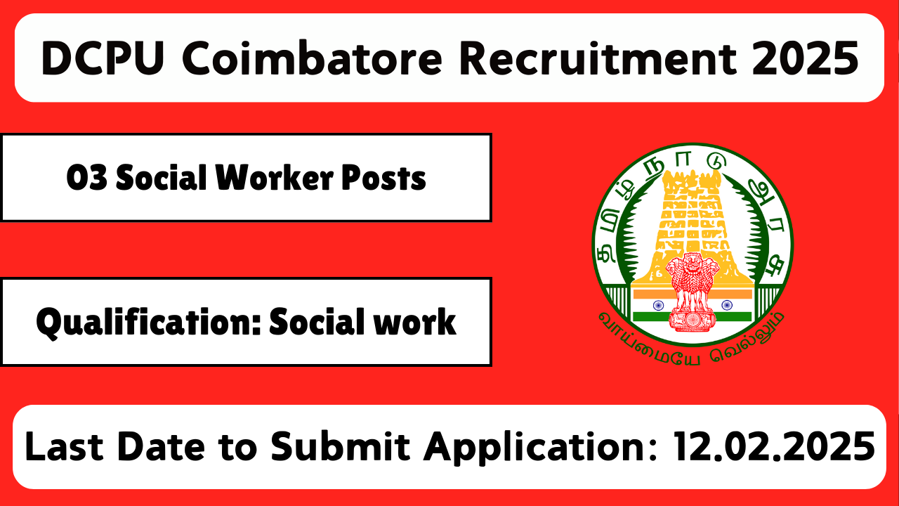 DCPU Coimbatore Recruitment 2025