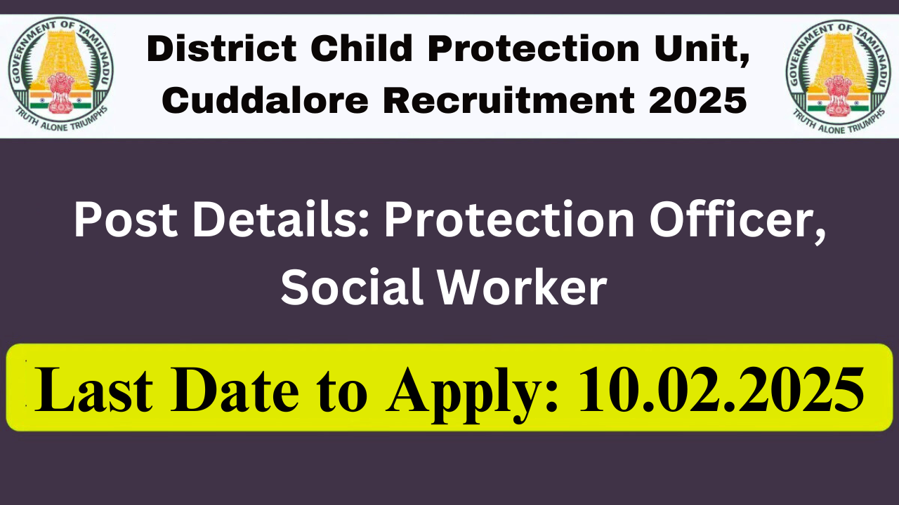 DCPU Cuddalore Recruitment 2025