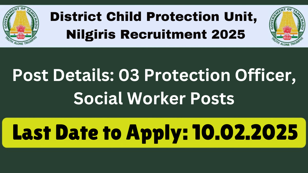 DCPU Nilgiris Recruitment 2025