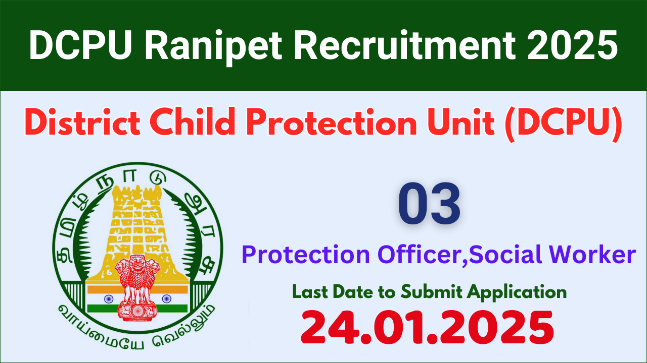 Ranipet DCPU Recruitment 2025