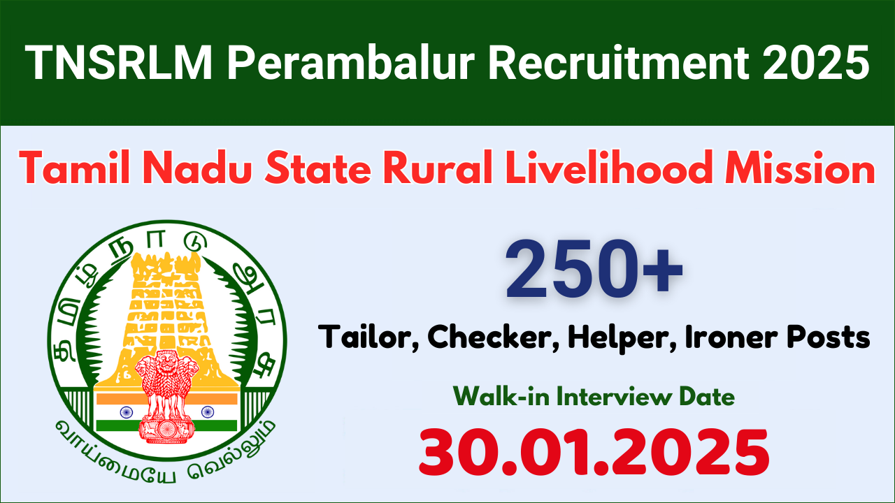 TNSRLM Perambalur Recruitment 2025