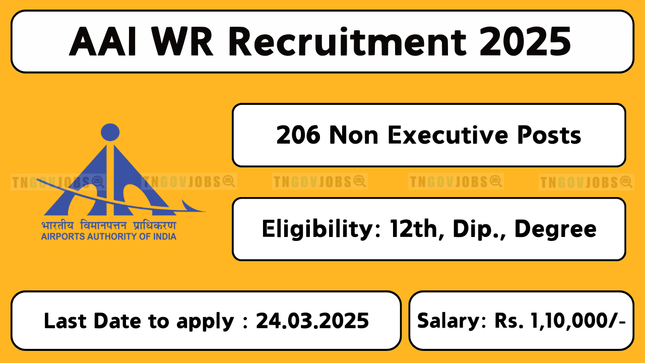 AAI WR Recruitment 2025: Apply online for 206 Senior and Junior Assistant posts from 25-Feb-2025 to 24-Mar-2025 at aai.aero.