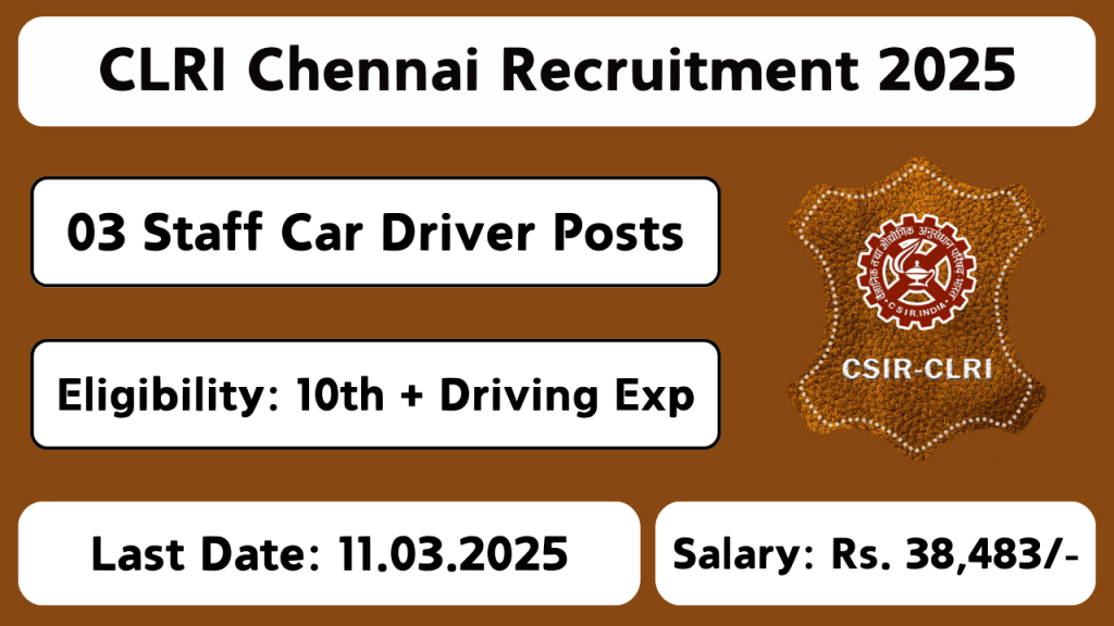 CLRI Chennai Recruitment 2025