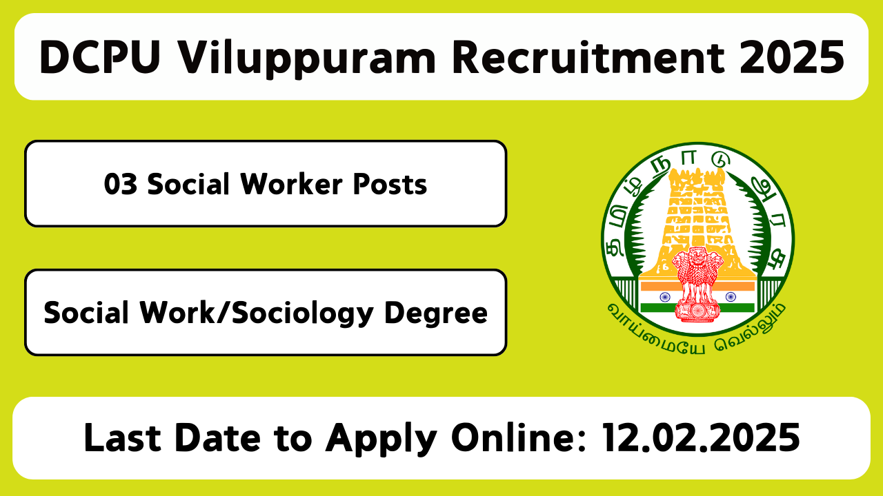 DCPU Viluppuram Recruitment 2025