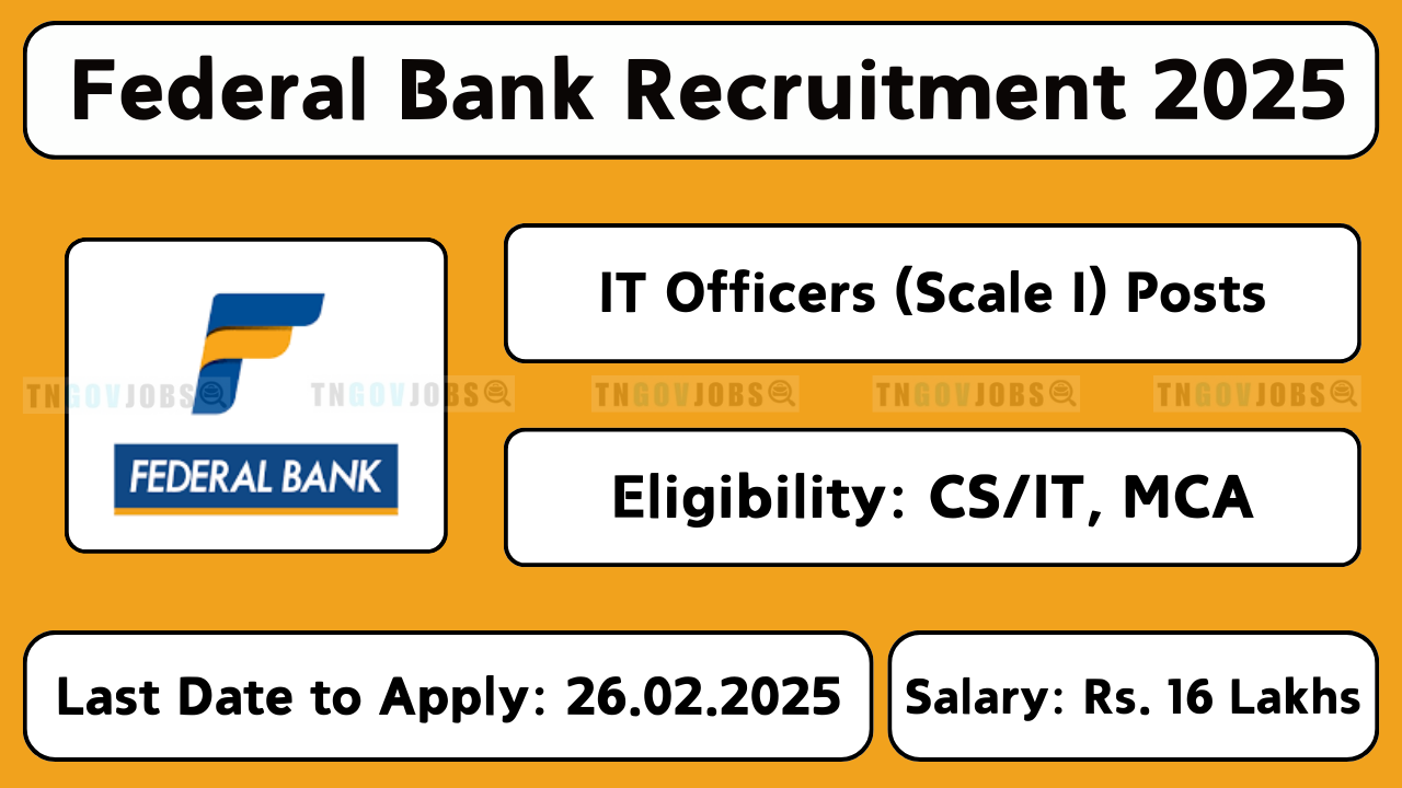 Federal Bank 2025 Recruitment - Online Application for IT Officers (Scale I) Positions