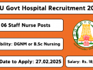 Government Rajaji Hospital Madurai recruitment 2025 – Staff Nurse vacancy notification, eligibility, and offline application details.