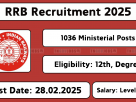 RRB Recruitment 2025: Apply Online for 1036 Ministerial and Isolated Categories Posts from 07th Jan to 28th Feb