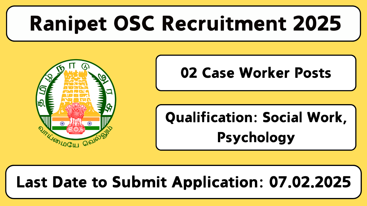 Ranipet OSC Recruitment 2025