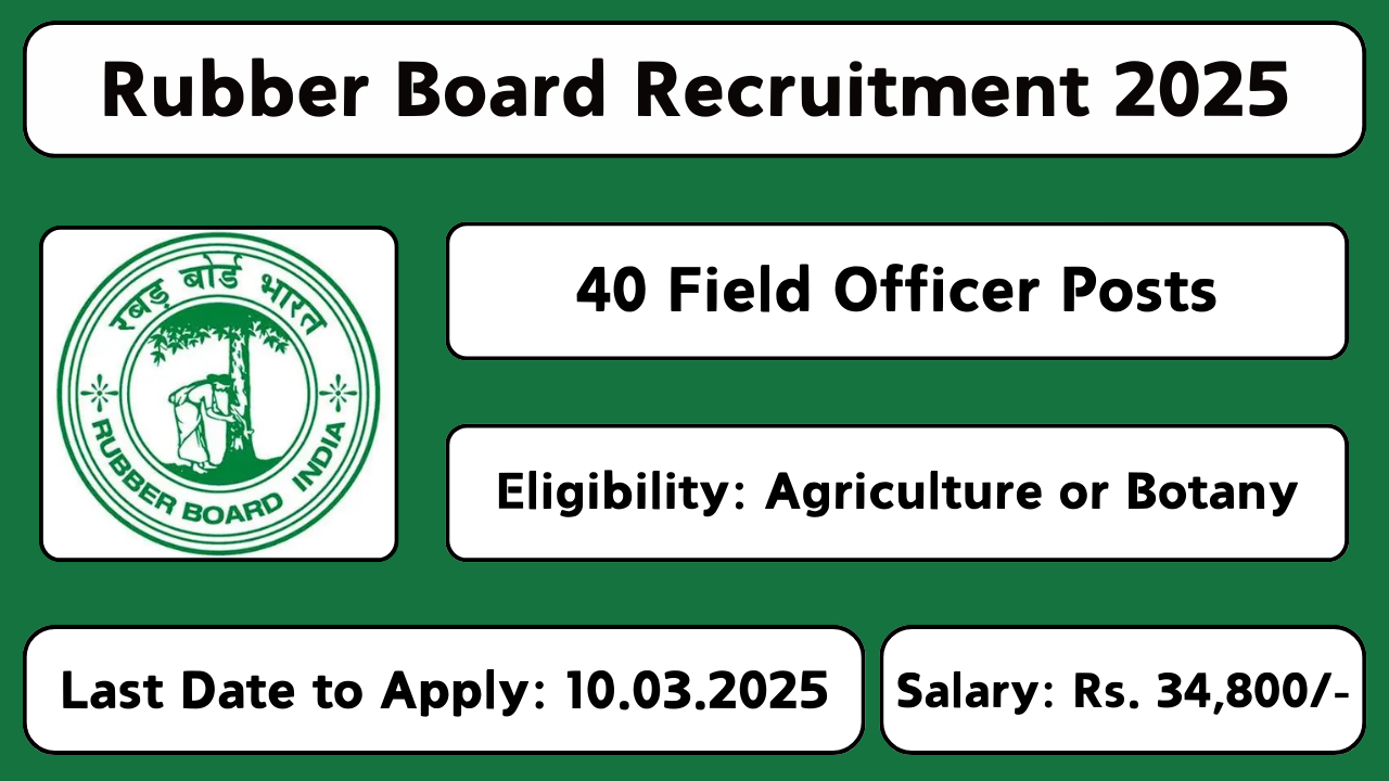 Rubber Board Recruitment 2025