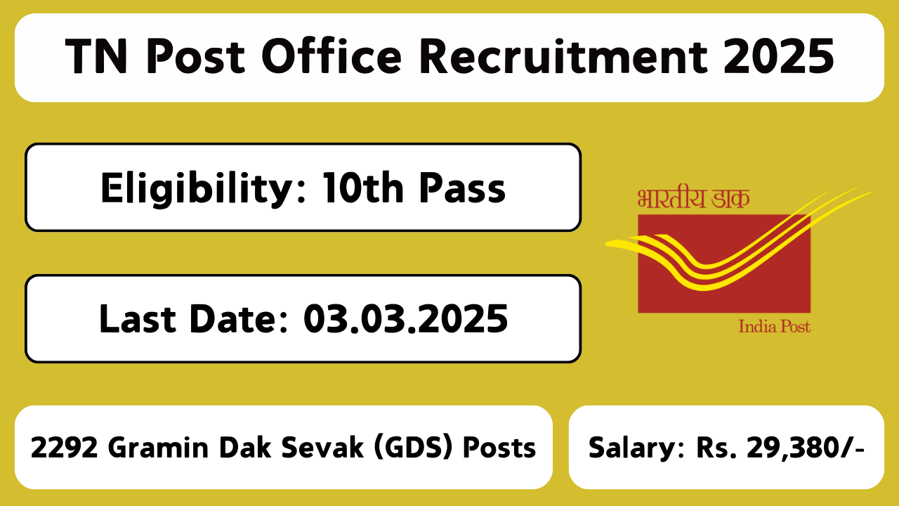 TN Post Office Recruitment 2025