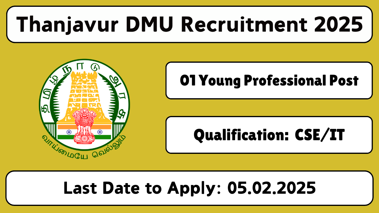 Thanjavur District Monitoring Unit Recruitment 2025