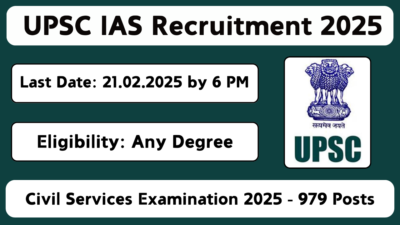 UPSC Civil Services Examination 2025 Recruitment Notification – Apply Online for 979 Posts