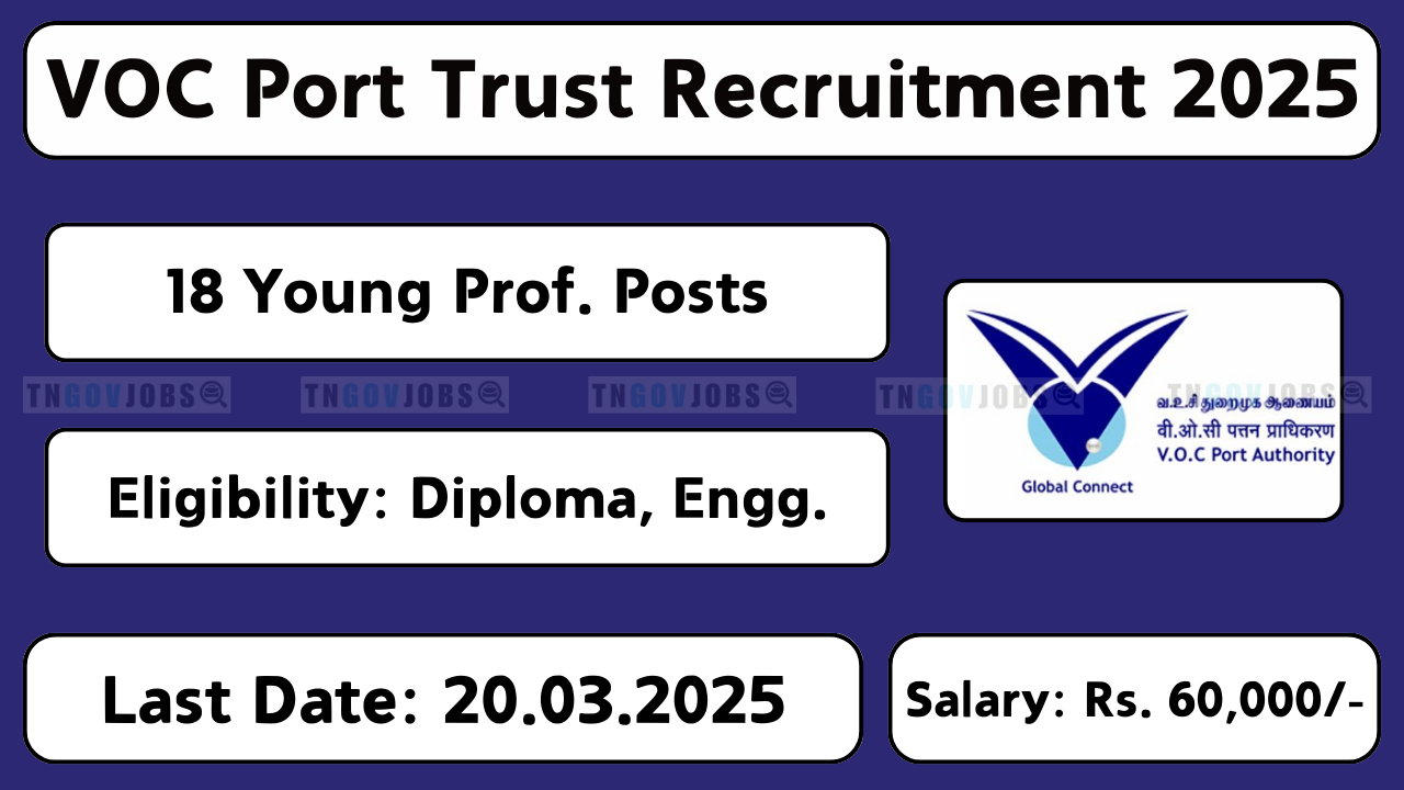 VOC Port Trust recruitment 2025 – Consultant & Young Professional Intern vacancy details and offline application process.