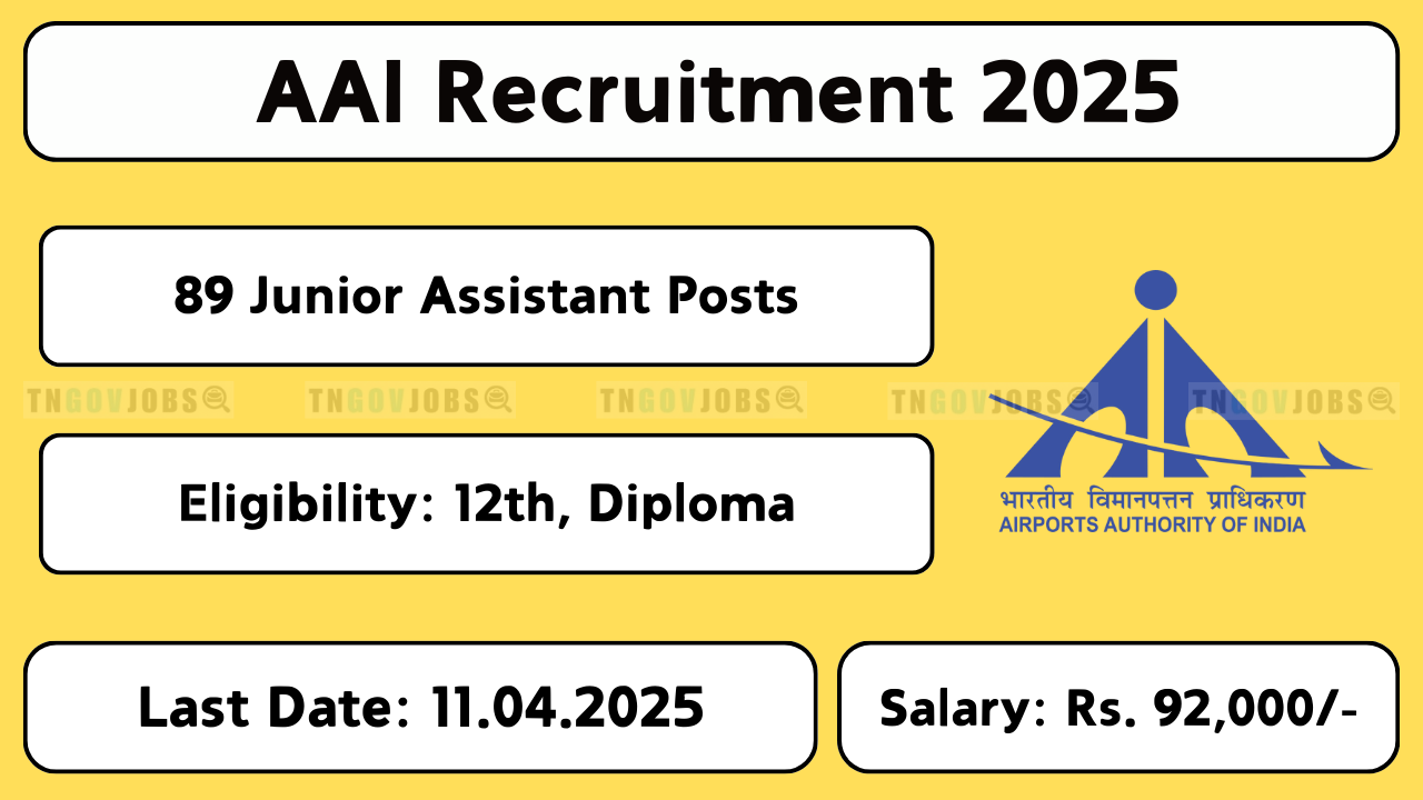 AAI Junior Assistant Recruitment 2025 – Apply Online Before 11-Apr-2025