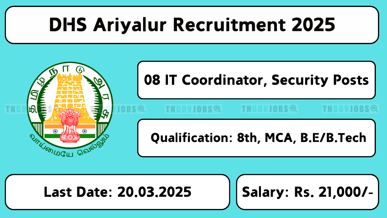 DHS Ariyalur Recruitment 2025 – Counsellor and Sanitary Worker Jobs in Tamil Nadu