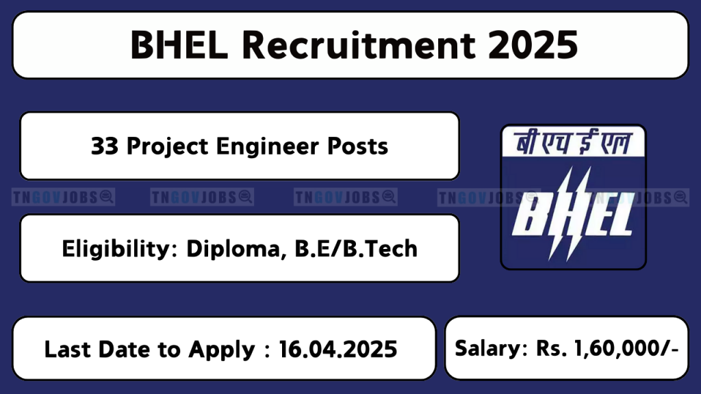 BHEL Recruitment 2025 – Apply Online for Project Engineer & Supervisor Posts