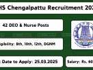 Chengalpattu DHS recruitment 2025 notification for 42 posts. Download application and apply before 25.03.2025.