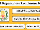 Nagapattinam DHS recruitment 2025 notification for 28 posts. Download application and apply before 03.04.2025.