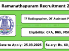 DHS Ramanathapuram Recruitment 2025 – Apply for Radiographer & OT Assistant Vacancies