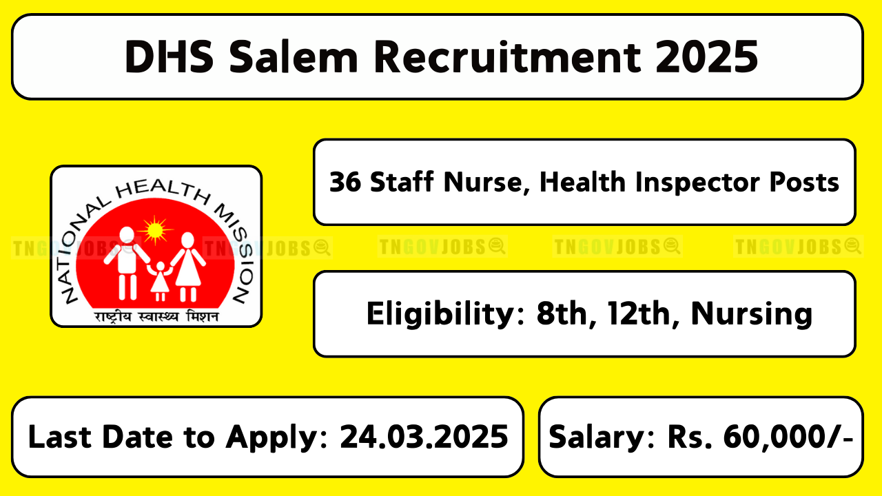 Salem DHS Recruitment 2025 – Apply for Medical Officer, Staff Nurse & Other Vacancies Before 24th March