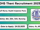 Theni DHS Recruitment 2025 – Apply for 08 Medical & Support Staff Vacancies Before 24th March