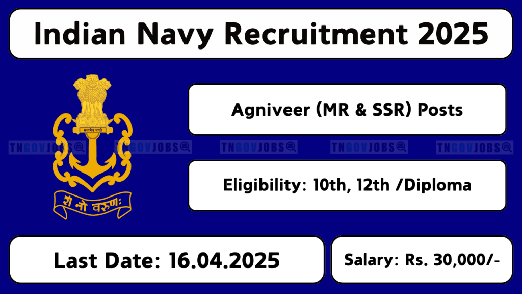 Indian Navy Agniveer MR Recruitment 2025 – Apply Online for MR 02/2025, 01/2026, 02/2026 Batches at joinindiannavy.gov.in