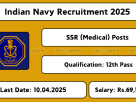 Indian Navy SSR (Medical Assistant) 02/2025 & 02/2026 Batch Recruitment – Apply Online.