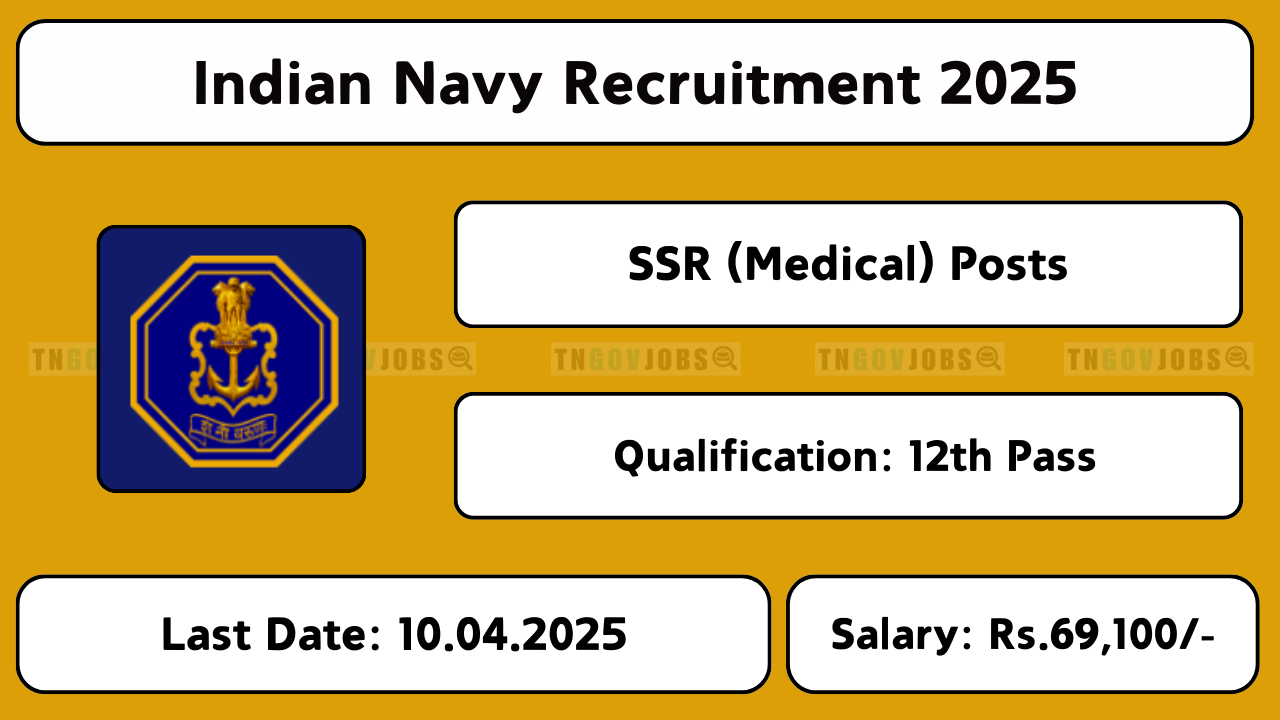 Indian Navy SSR (Medical Assistant) 02/2025 & 02/2026 Batch Recruitment – Apply Online.