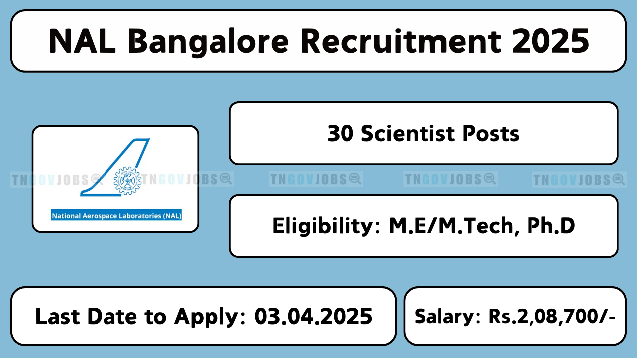 NAL Recruitment 2025 – Apply for 30 Scientist/Gr.IV(2) Posts Online