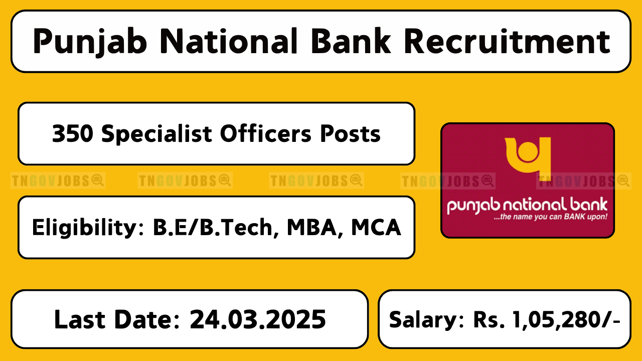 Punjab National Bank Specialist Officer Recruitment 2025 Notification.