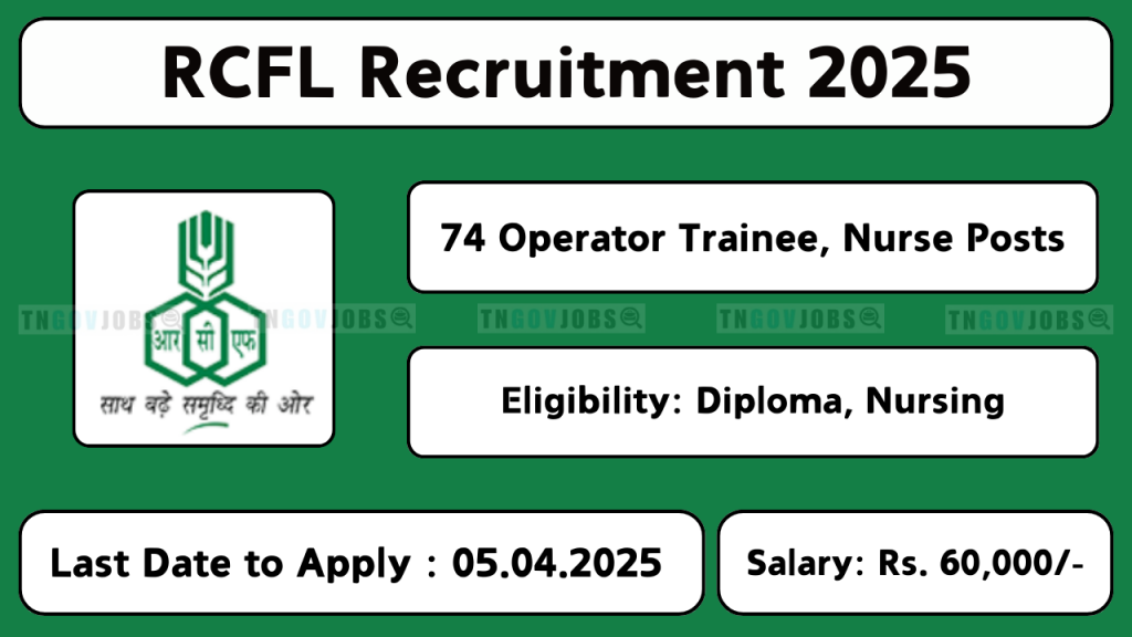 RCF recruitment 2025 for Operator Trainee in Raigad, Mumbai. Apply online before 05-Apr-2025.
