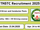 TNSTC recruitment 2025 for 3274 Driver and Conductor posts. Apply online before 21-Apr-2025.