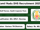 Tamil Nadu DHS recruitment 2025 notification for various posts. Verify eligibility before applying.