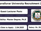 Thiruvalluvar University Hiring Guest Lecturers – Apply Online