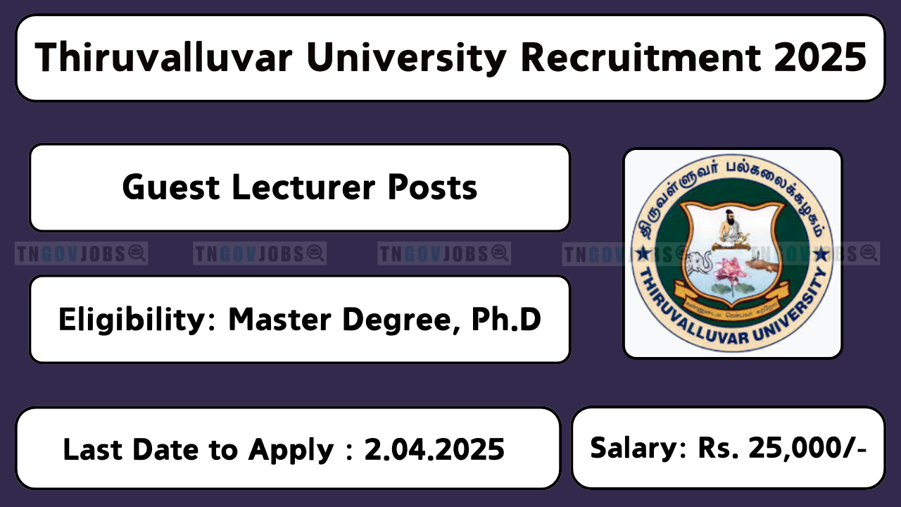 Thiruvalluvar University Hiring Guest Lecturers – Apply Online