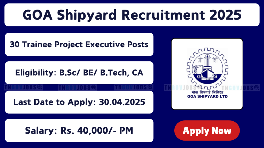 Goa Shipyard Limited Trainee Project Executive Recruitment 2025 Notification