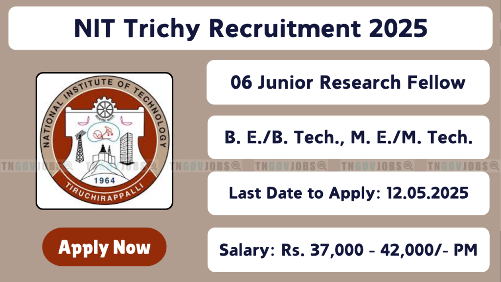 NIT Trichy Junior Research Fellow Recruitment 2025 Notification