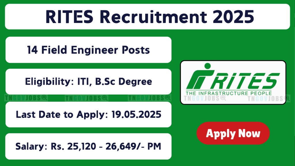 RITES Recruitment 2025 – Apply Online for Technician, Field Engineer, and Site Assessor Vacancies Across India