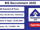 BIS Scientist-B Recruitment 2025 – Apply Online for All India Vacancies