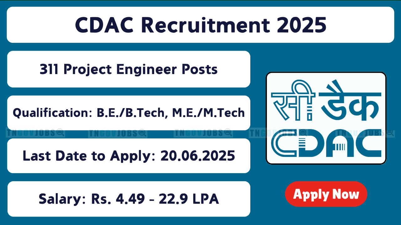 CDAC Recruitment 2025 – Apply Online for 311 Project Engineer & Manager Posts in Bangalore