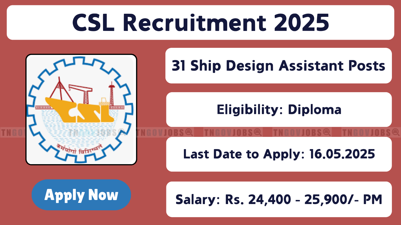 Cochin Shipyard Ship Design Assistant Job Notification 2025