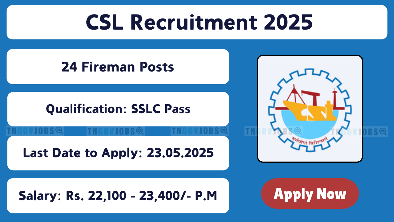 Cochin Shipyard Fireman Recruitment 2025 – Apply Online for Fireman Vacancy in Kochi, Kerala