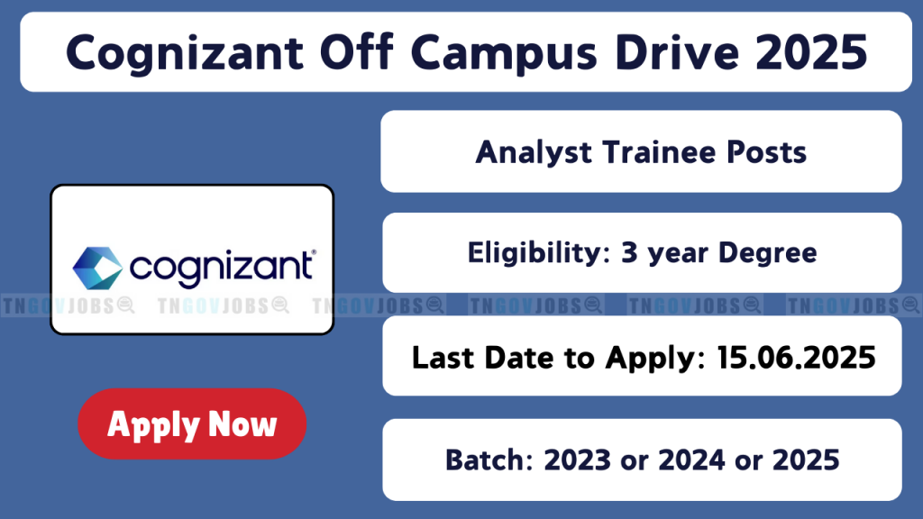 Cognizant Off-Campus Drive 2025 – Analyst Trainee Recruitment for BSc and BCA Graduates