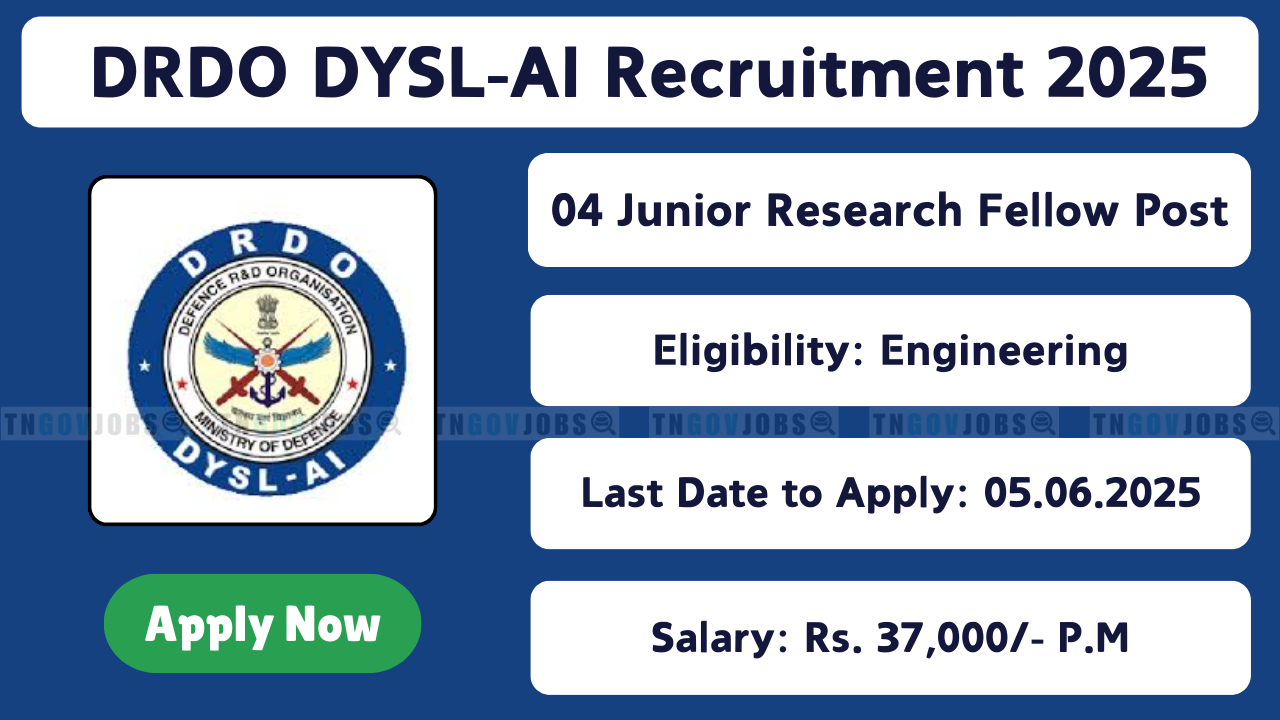 DRDO DYSL-AI JRF Recruitment 2025