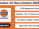 IOCL Apprentice Recruitment 2025 – 1770 Trade and Technician Apprentice Vacancies Apply Online
