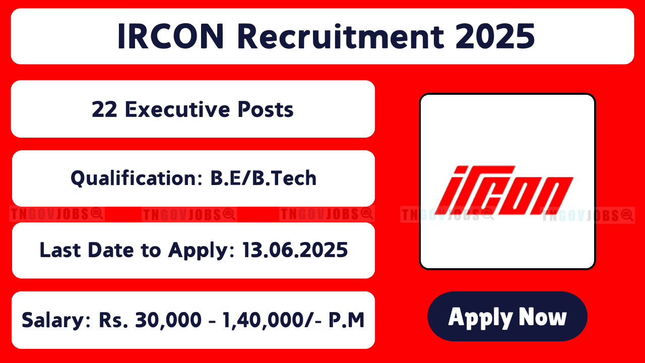 IRCON Recruitment 2025 – Executive & Assistant Manager Posts